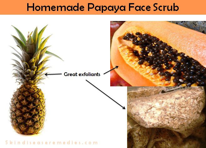 pineapple papaya and oats face scrub