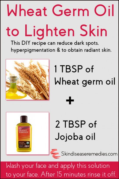 Wheat germ oil for skin lightening